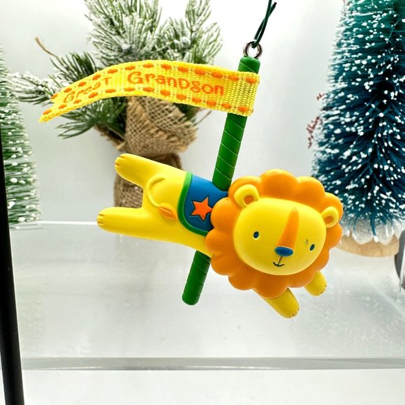 Hallmark Keepsake Ornament Great Grandson 2016 Lion Christmas Holiday Carousel - Picture 2 of 6